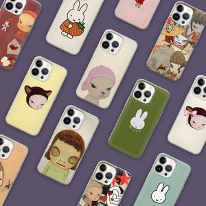 Miffy YOSHITOMO NARA Art Phone Case ,Cover for iPhone 16e, 15, 14, 13, 12, 11, Google Pixel 9 Pro, 8, 7A, Samsung S25 edge, S24 FE, A71, A36