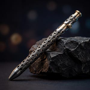 Tytanix Ridge – 3D Printed Titanium Bolt Action Pen, Ti6Al4V Aerospace Grade, Hexagon EDC Pen, Brass Mechanism, Handcrafted in Germany