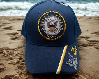 KYS Headwear US Navy PO3 Petty Officer 3rd Class Hat – Blue Adjustable Baseball Cap – Veteran Military