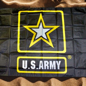 U.S. Army Flag 3x5 Ft – Army Black Flag. US Army Served with Pride Flag. Military Banner | Patriotic Flag for Veterans, Garages, Man Caves