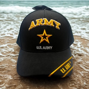 U.S Army Baseball Cap, Military Veteran Cap, Army Vet Hat, Patriotic Cap. Army Hat.  Embroidered Army Star Hat. Army 250th anniversary Hat