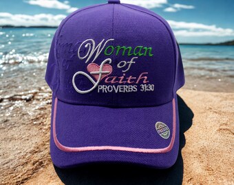 Woman of Faith Hat, Christian Purple Baseball Cap With  display picture 1