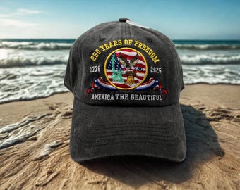 Hut zum 250-jährigen Jubiläum der USA. Amerika The Beautiful Bestickter Hut. 1776–2026 Freiheitshut. USA Hut. veteran Geschenk. Amerikanischer Pride Hut