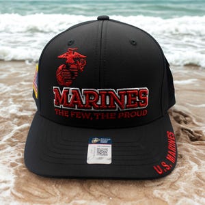 Deluxe U.S Marine Hat. Once a Marine, Always a Marine Black Hat . Top Quality USMC Veteran Cap. Gift for Marines. USMC The Few The Proud Hat