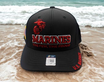 Deluxe U.S Marine Hat. Once a Marine, Always a Marine Black Hat . Top Quality USMC Veteran Cap. Gift for Marines. USMC The Few The Proud Hat