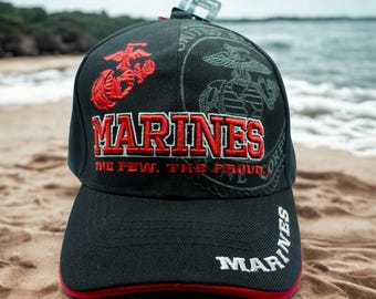 US Marine Corps "The Few The Proud" Red Adjustable Cotton Hat - Officially Licensed Cap
