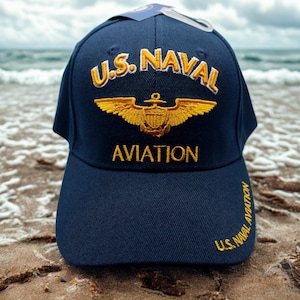 U.S Naval Aviation Hat – Wings of Gold Embroidered Cap – U.S Navy Pilot Hat – Navy Blue Military Cap. Navy Hat – U.S Navy Hat – Gift for Dad