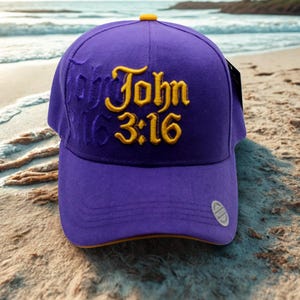 John 3:16 Hat. Jesus Casual Cap. Jesus Purple Hat. I Love Jesus Cap. Scripture Hat for Believers, Jesus Hat. Men Christian Hat. Faith Hat