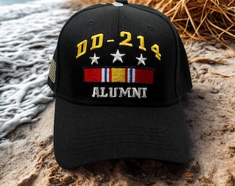 DD-214 Alumni Veterans Military Women\'s Hat Cap Cotton Black Embroidered Patch DD-214 Alumni Baseball Cap. Military Veteran Hat, Black  main image 2