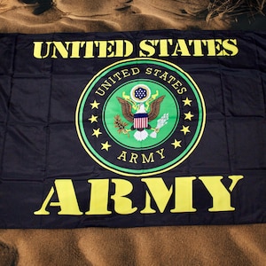 United States Army Flag 3x5 Ft – US Army Black Flag. Army Served with Pride Flag. Gift for Dad. Military Banner. Patriotic Flag for Veterans