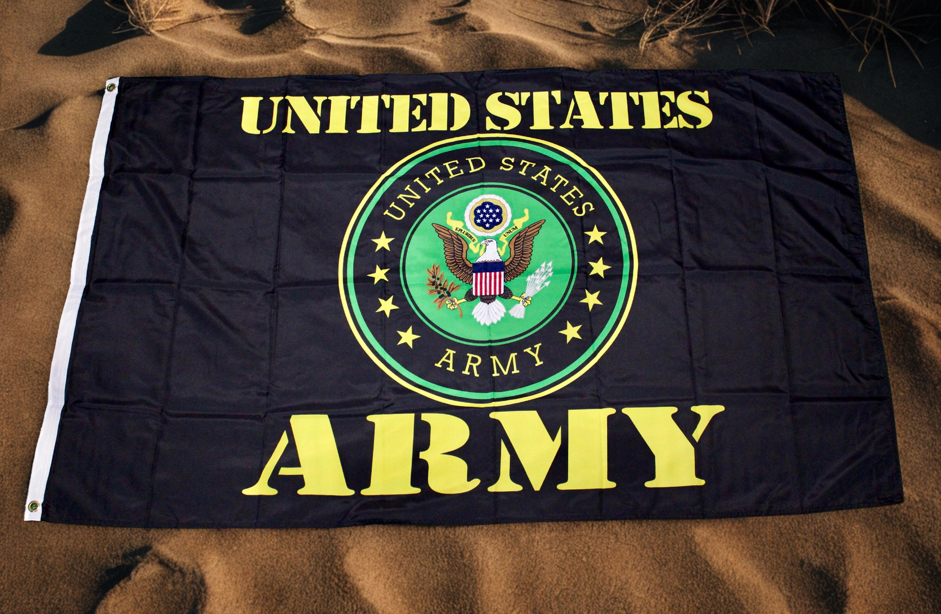 ”アメリカ陸軍　US ARMY ラグ　カーペット　絨毯　軍旗 アメリカ陸軍旗 3 x 5フィート – アメリカ陸軍黒旗。陸軍の誇りを体現