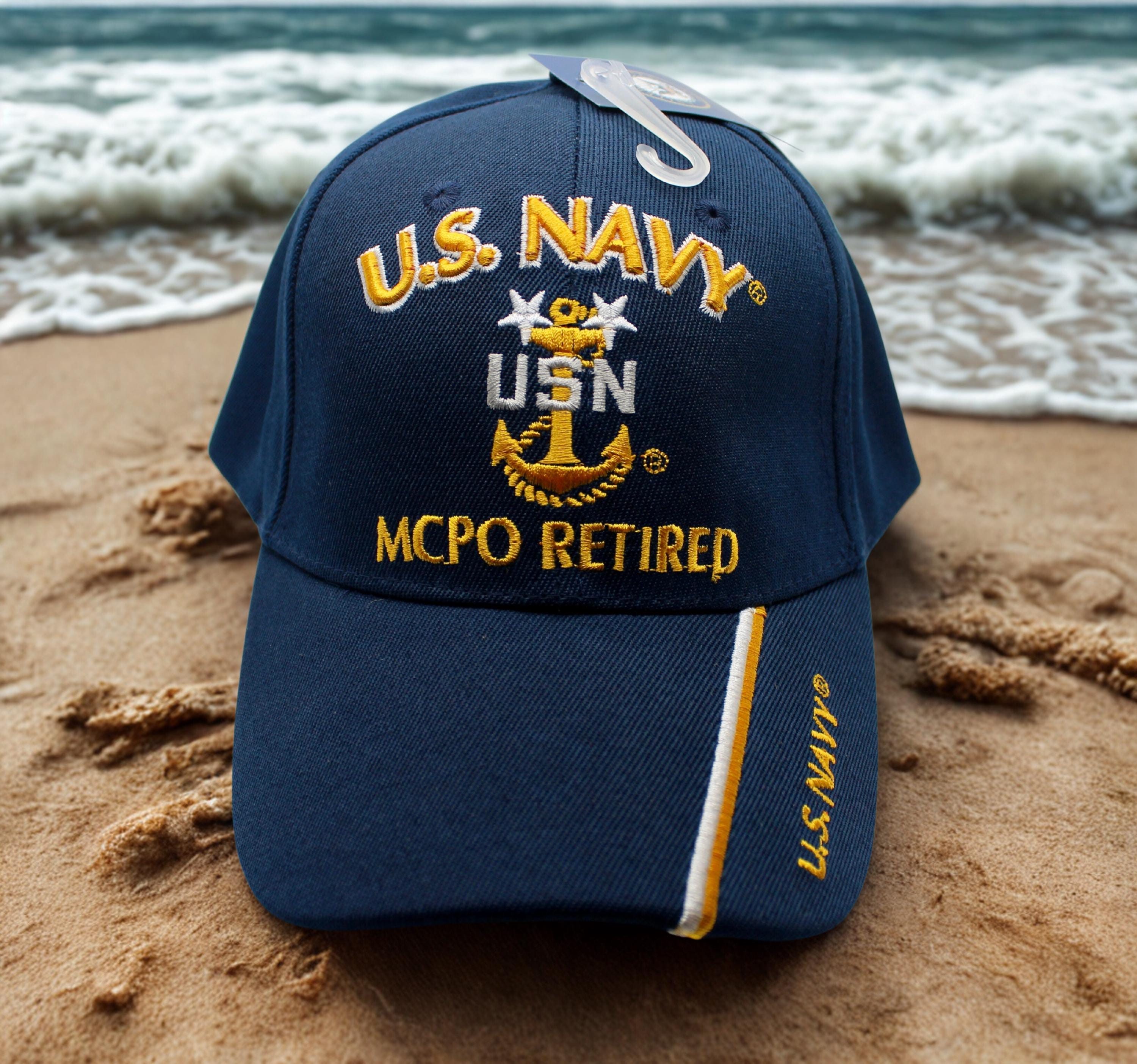 USN Navy MCPO Retired Hat - Master Chief Petty Officer Anchor E-9 Cap