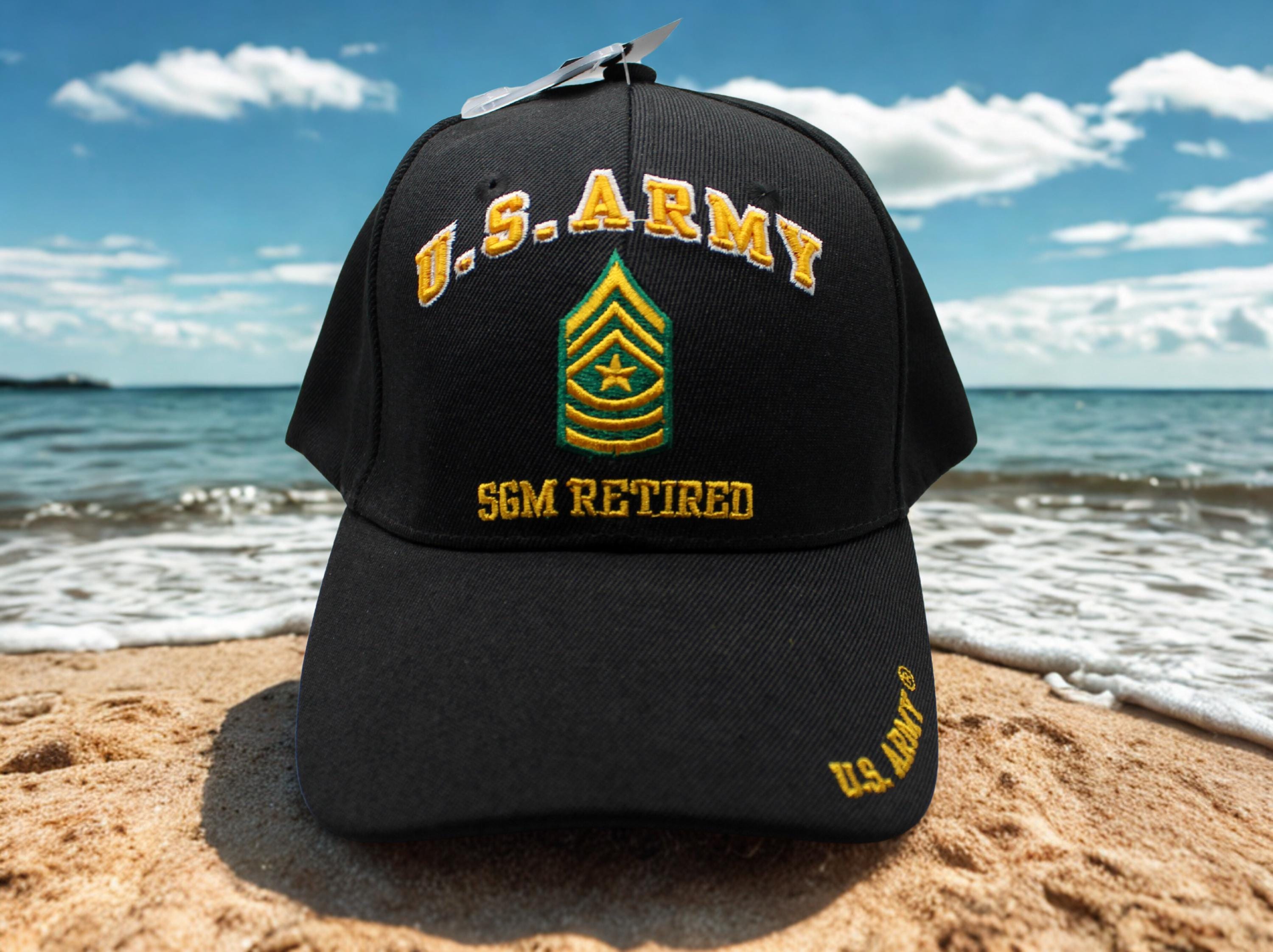 アメリカ陸軍SGM退役軍人用帽子。上級曹長階級用帽子。陸軍SGM退役軍人