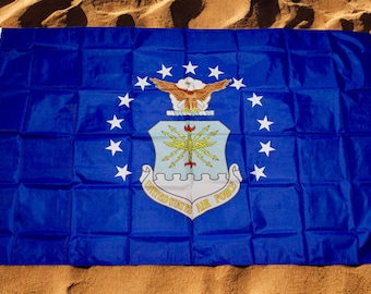 U.S. Air Force Flag 3x5 Ft – Blue Military Banner with Crest & Stars. Official U.S Air Force Flag for Veterans. Air Force Flag. USAF Flag