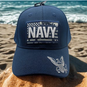 U.S Navy Adjustable Hat. Navy Blue Cap, Military Navy Hat. US Navy Hat. US Navy Cap with Embroidered Eagle. US Navy Hat. Navy Baseball Hat