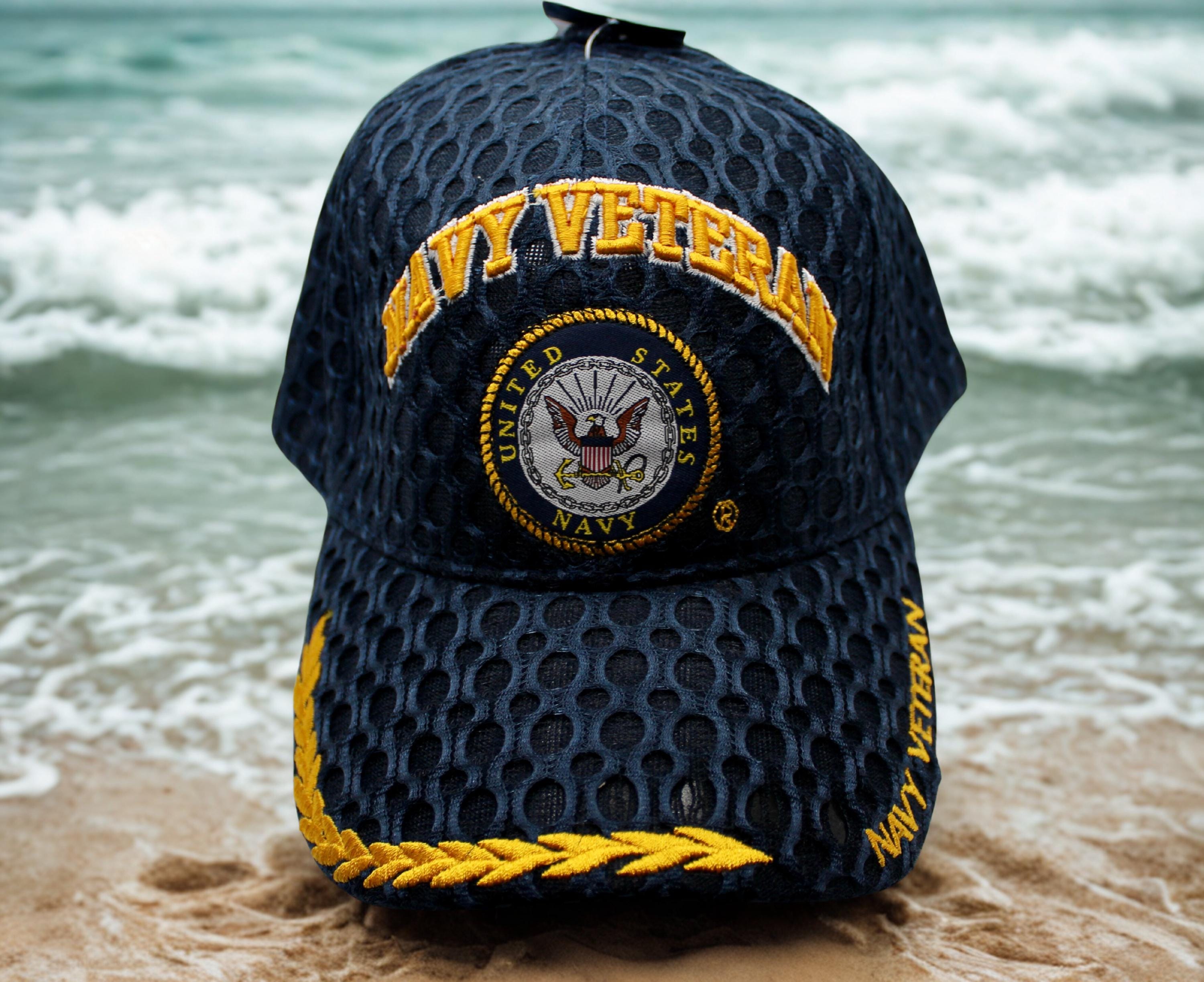 アメリカ海軍退役軍人野球キャップメンズ刺繍ブルー海軍帽子 Amazon.co