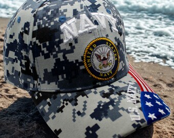 アメリカ海軍の調節可能な帽子。海軍キャップ、兵役帽子。アメリカ海軍