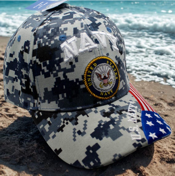 アメリカ海軍の調節可能な帽子。海軍キャップ、兵役帽子。アメリカ海軍