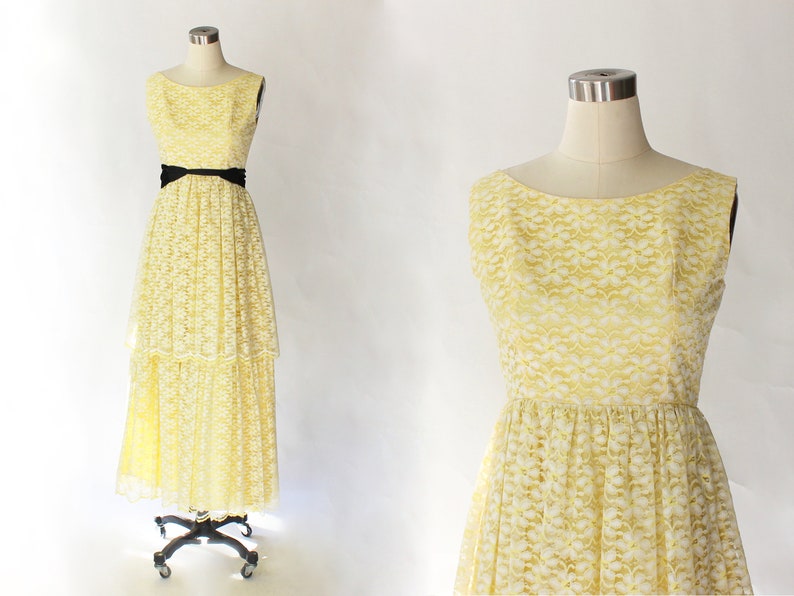 long yellow gown