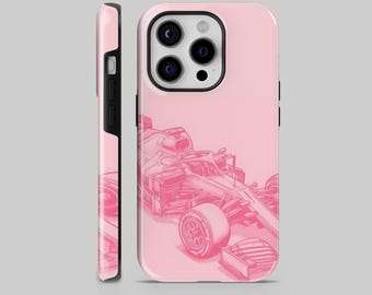 Funda resistente para teléfono con diseño de coche de carreras de Fórmula Rosa / iPhone 17 Pro Max 17 Pro 17 / Samsung S25 Ultra S25+ S25 / Google Pixel 10 Pro XL 10 Pro