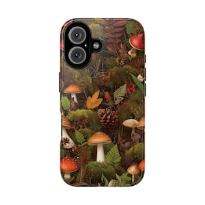 Mushroom Forest Phone Case, Nature-Themed Tough Case, Gift for Nature Lovers, Fall Decor, Eco-Friendly Phone Cover
