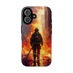 Firefighter Phone Case, Tough Protective Cover, Firefighter Appreciation, Fireman Art, firefighter retirement gift