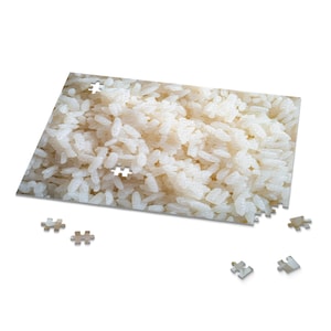 Realistic White Rice Jigsaw Puzzle, Challenging Food Themed Puzzle for Adults, Unique Gift for Puzzle Lovers