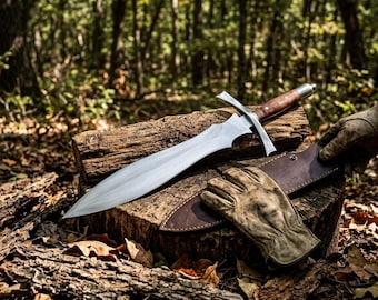 23 tums historisk replika 5160 kolstål rosenträ hantverksmässig metallbearbetning lajv rekvisita renässansdekor av Pointue Blades Forge Art