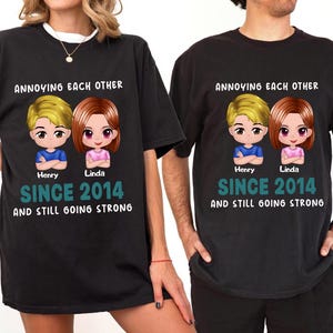 Annoying Each Other Since Still Going Strong Shirt, Personalized Couple Shirts for Anniversary, Christmas Romantic Gifts, Couples Married
