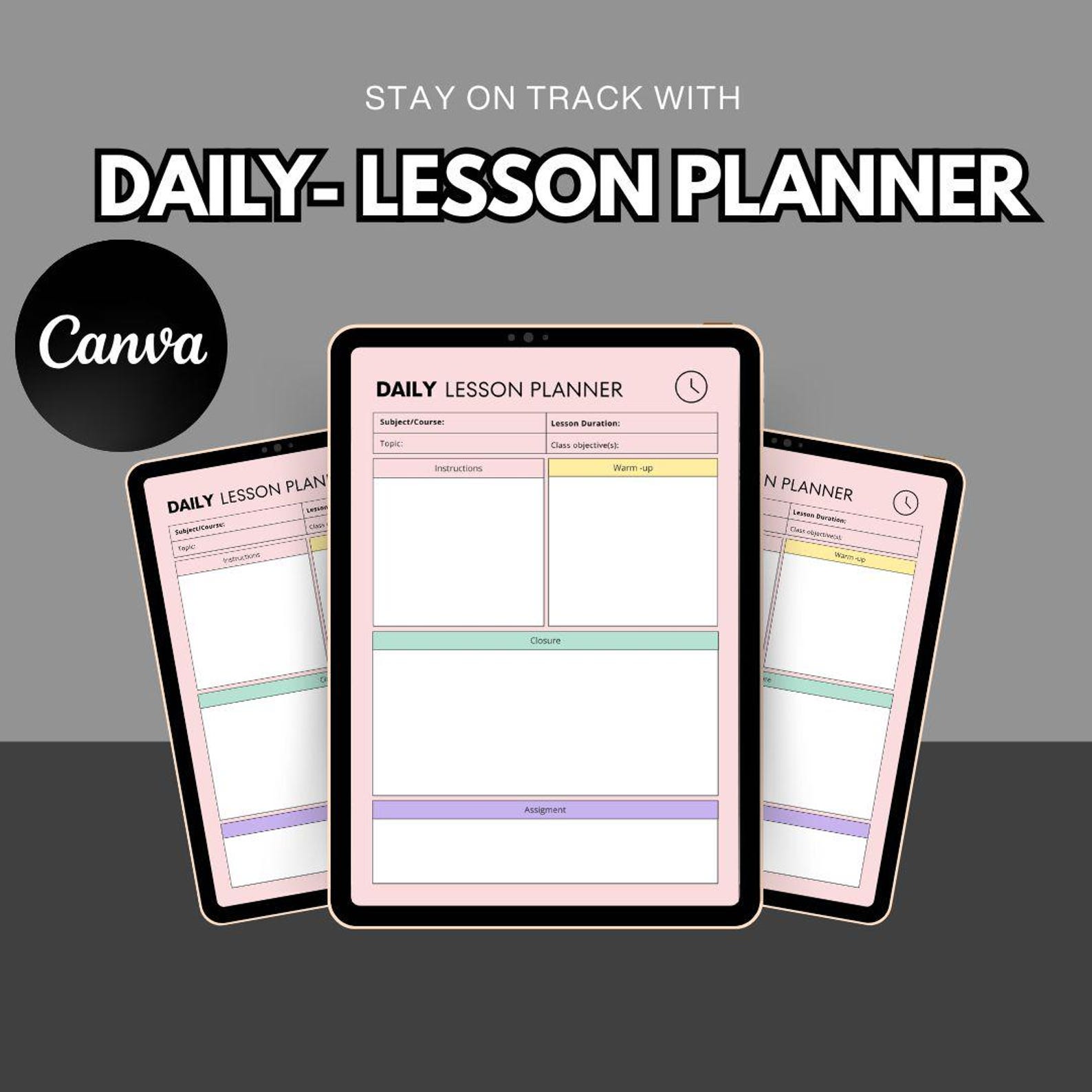 Daily Lesson Planne, Bright and Minimalist Style for Effective Lesson ...