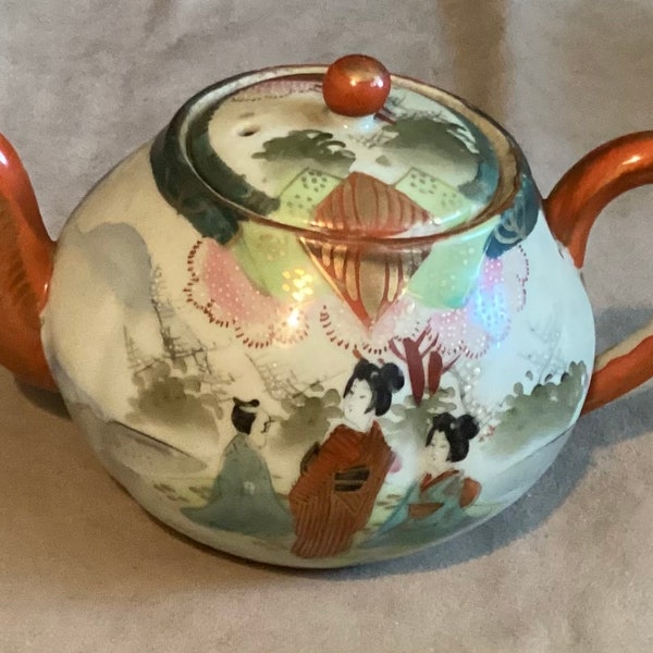 Geisha Girl decorated Teapot no stains (4) cup