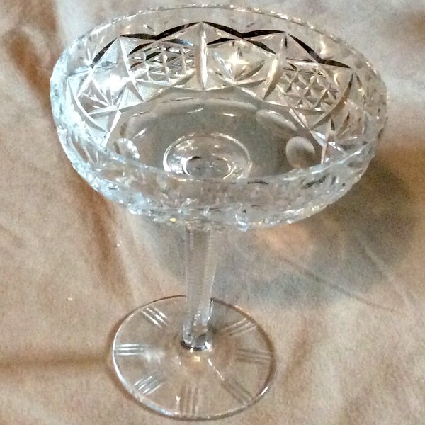 Pressed glass heavy footed Compote