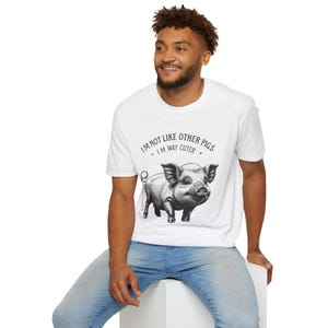 Cute Pig Graphic T-Shirt, Fun Animal Shirt, Quirky Tee for Pig Lovers, Gift for Birthdays, Funny Casual Wear