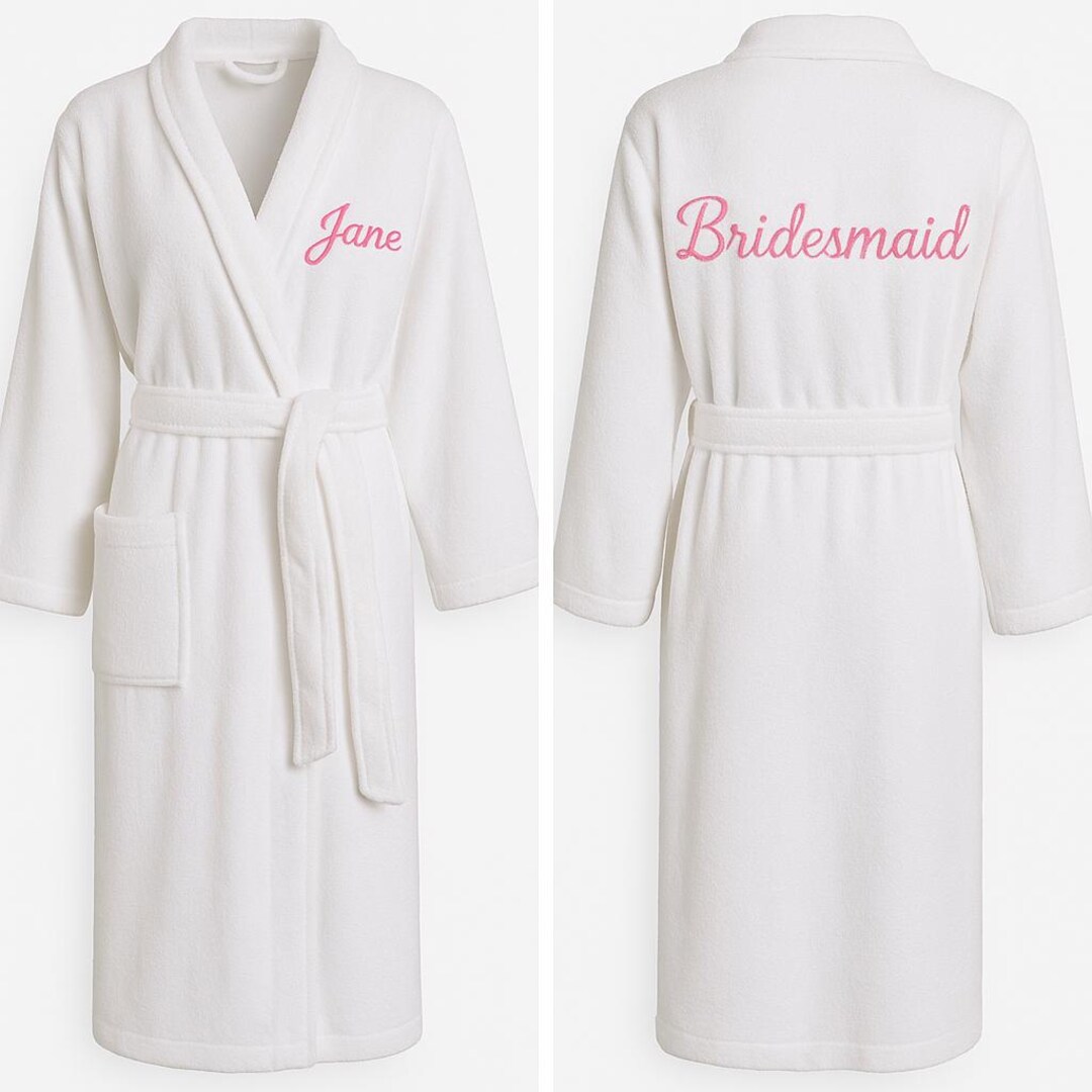 Personalized Robe Personalized Cotton Bathrobe - Front & Back Name Embroidered - Custom ...