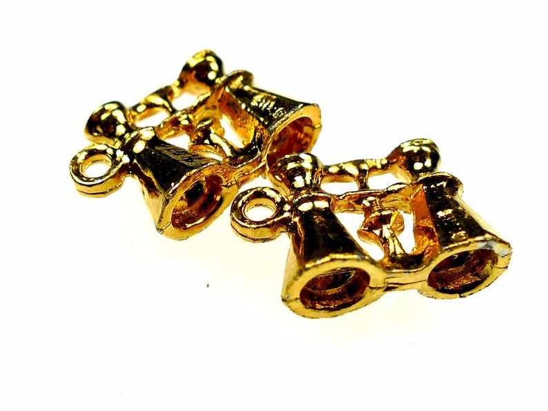 Brass charms binoculars gold tone metal 5pcs image 1