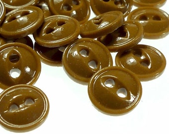 China buttons, brown tiny 20pcs