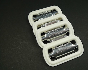 Belt buckles white faux leather German GUTOS PFORZHEIM D.B.P 822025 5pcs