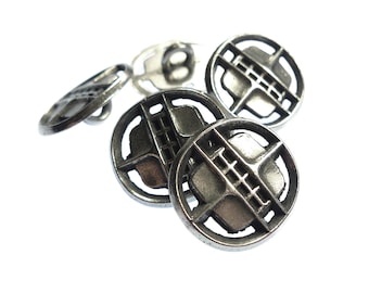 Pewter metal button, traditional motive from Norway