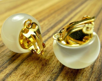 Clip on earrings, moonglow lucite