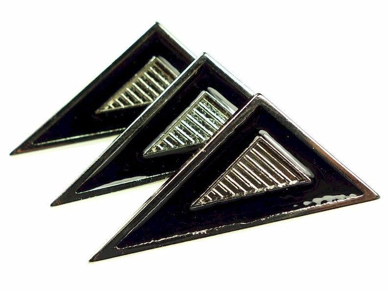 Triangle metal buttons, 3pcs large image 1