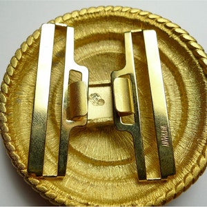 Belt buckles, vintage gold tone metal image 3