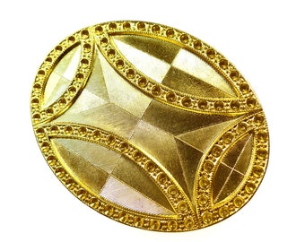 Buckles, vintage golden metal oval