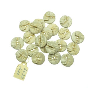 Resin buttons beige faux leather