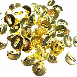 Button shanks gold tone metal 100pcs