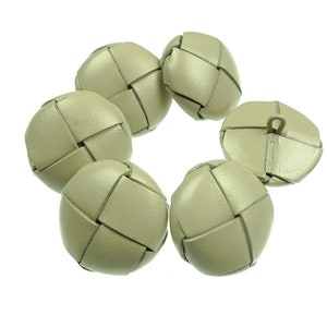 Perfect leather buttons, beige handmade