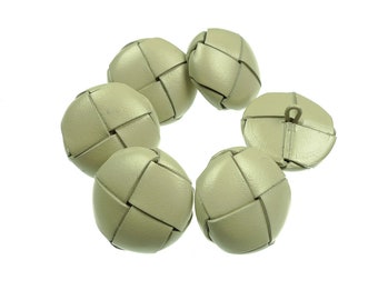 Perfect leather buttons, beige handmade