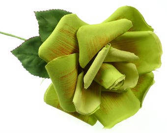 Apple green fabric flower