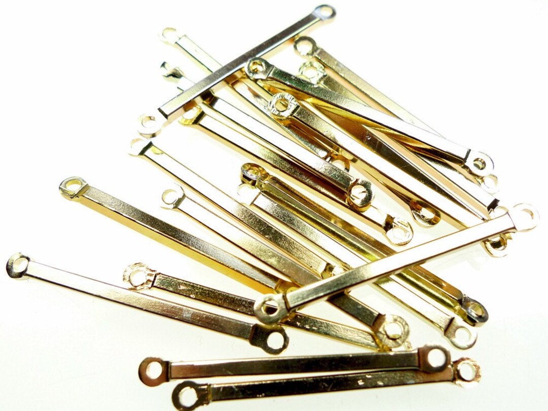 Metal Bar Connectors With Loops Gold Tone 100pcs Etsy