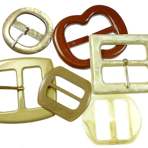 Vintage belt buckles beige and brown mix