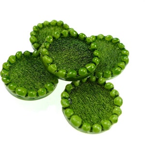 Buttons, light green resin 5pcs image 1